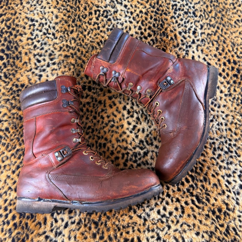 Vintage 1980s Timberland Gore-Tex Brown Leather Vibram Boots Mens 8 Mexico